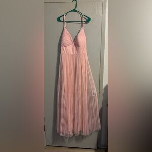 Elegant Pink Spaghetti Strap Dress